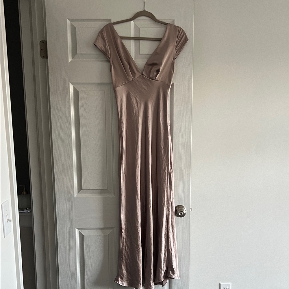 Elegant Mocha Evening Gown